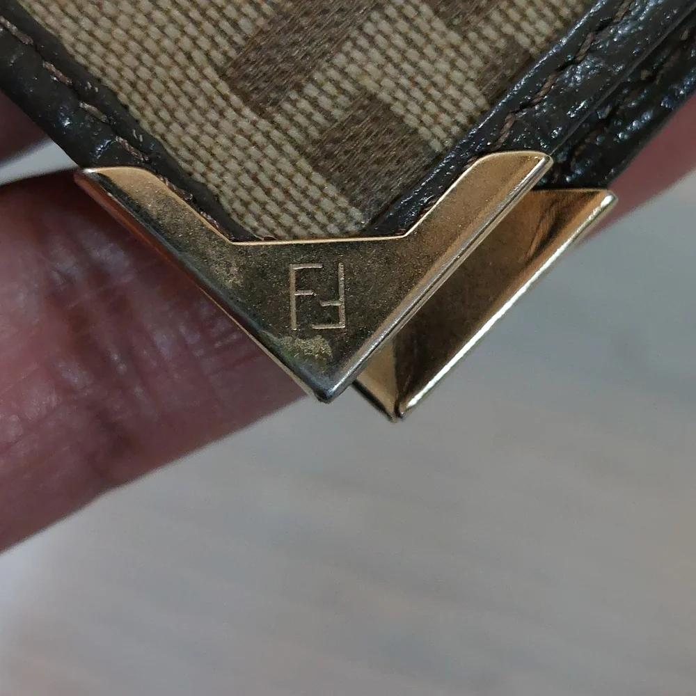 Fendi Brown Monogram Bifold Wallet with Corner Hardware